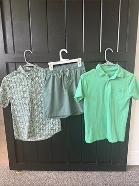 Crewcuts  Green shirts and shorts bundle